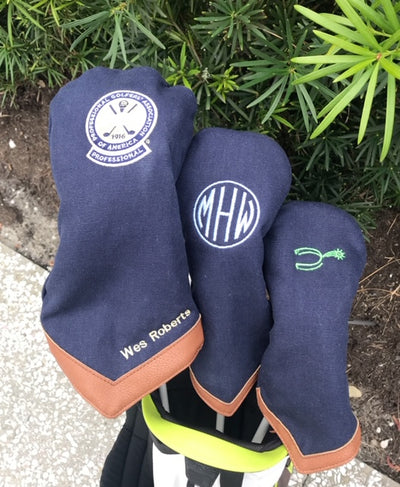 Washed Navy Canvas Hybrid Head Cover