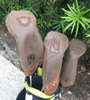 Brown Faux Suede Golf Head Cover Set