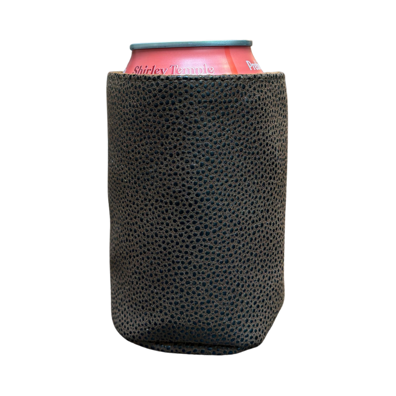Koozie with Handle - Brown Faux Suede