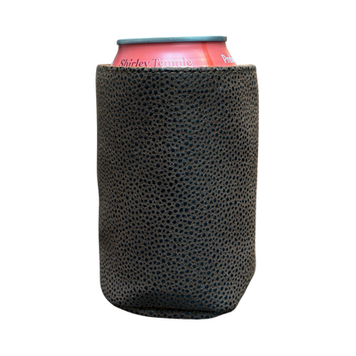 Koozie with Handle - Brown Faux Suede