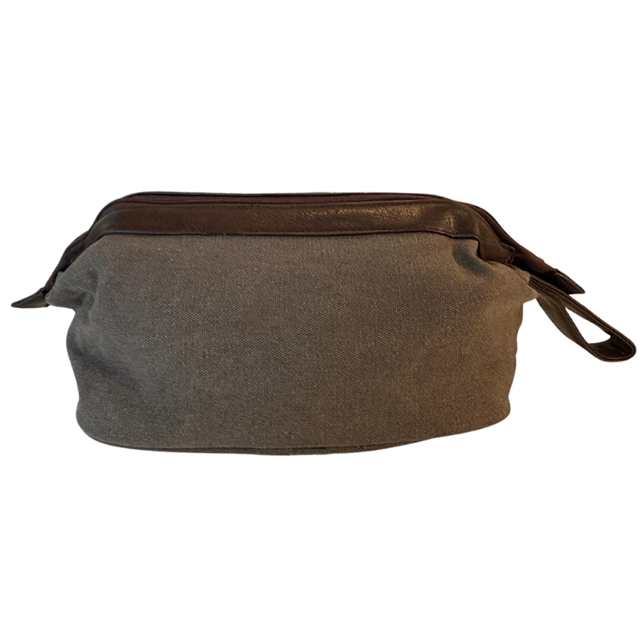 Bellemonde Washed Grey Canvas Dopp Kit