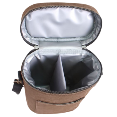 Insulated Double Wine Cooler Tote - Faux Suede