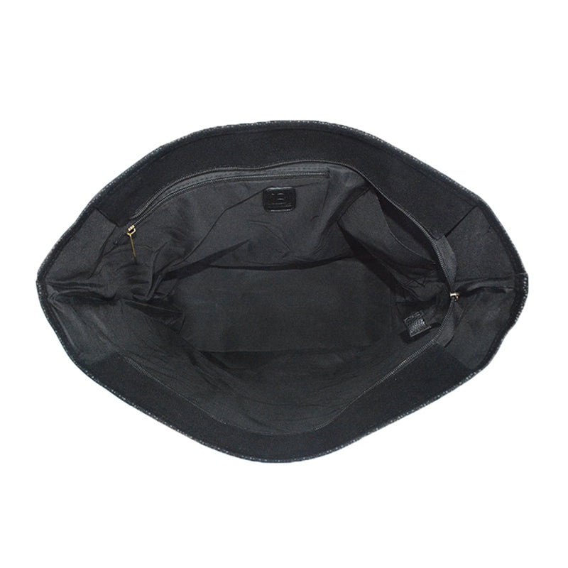 Tote Bag - Black Faux Suede