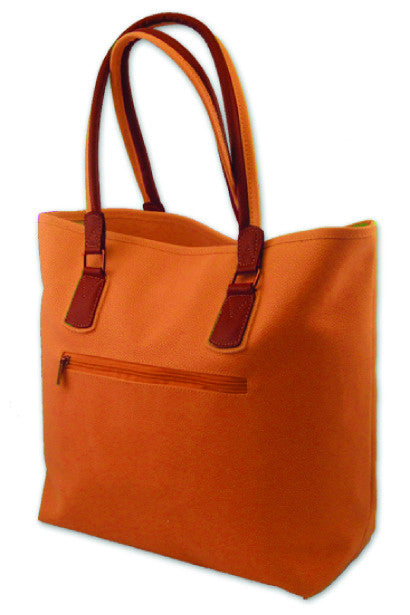 Tote Bag - Orange Faux Suede
