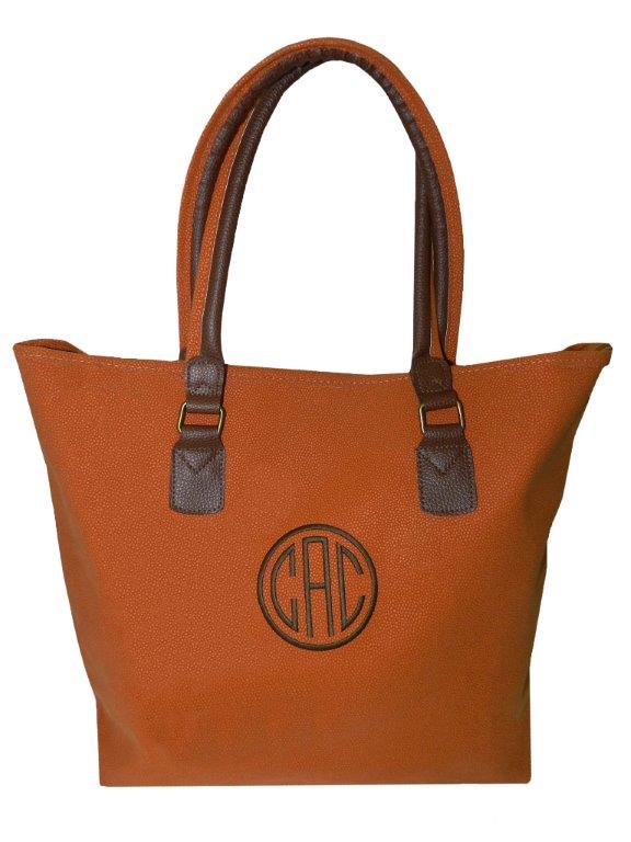 Tote Bag - Orange Faux Suede