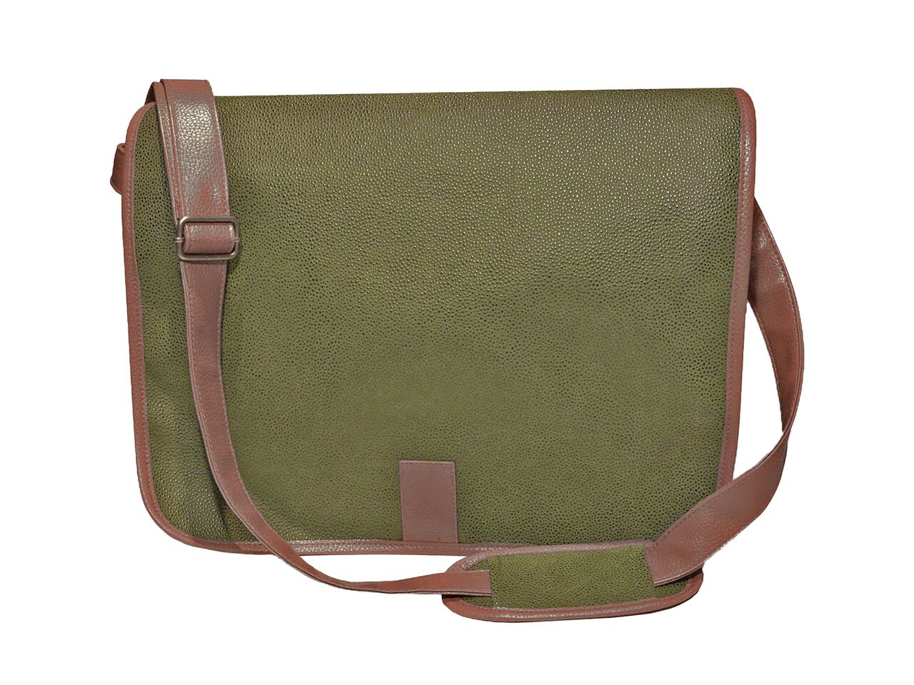 Messenger Bag - Millwood Green Faux Suede