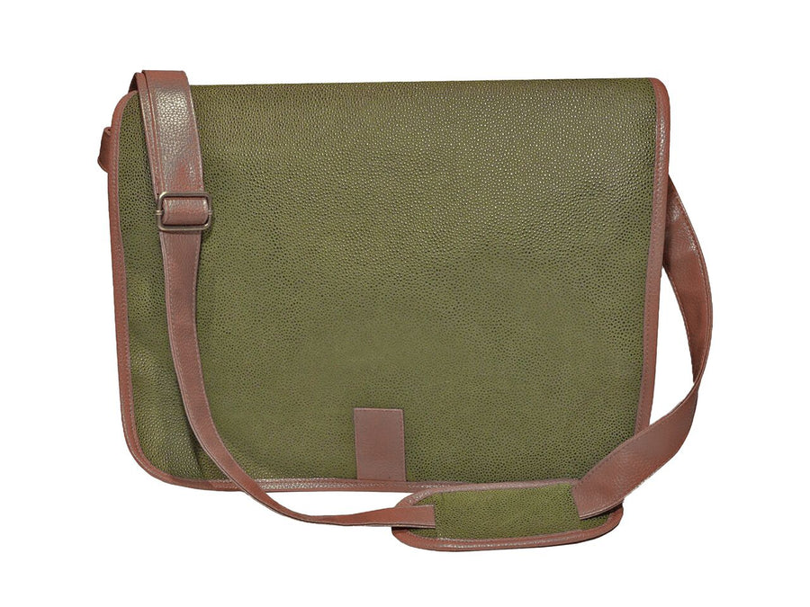 Messenger Bag - Millwood Green Faux Suede