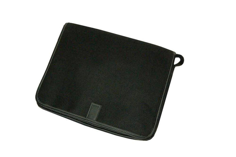 Messenger Bag - Black Faux Suede