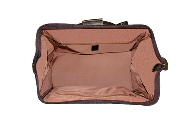 Travel City Bag - Brown Faux Suede