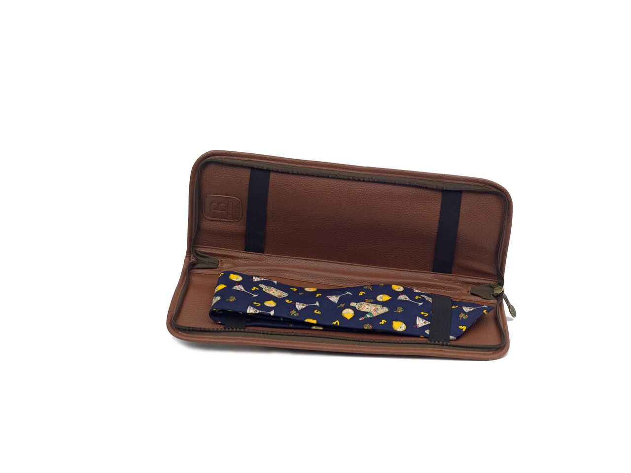 Tie Case - Brown Faux Suede