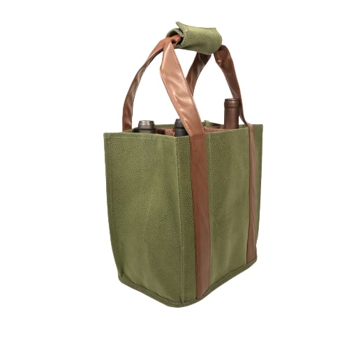 Party-To-Go Tote - Millwood Green Faux Suede
