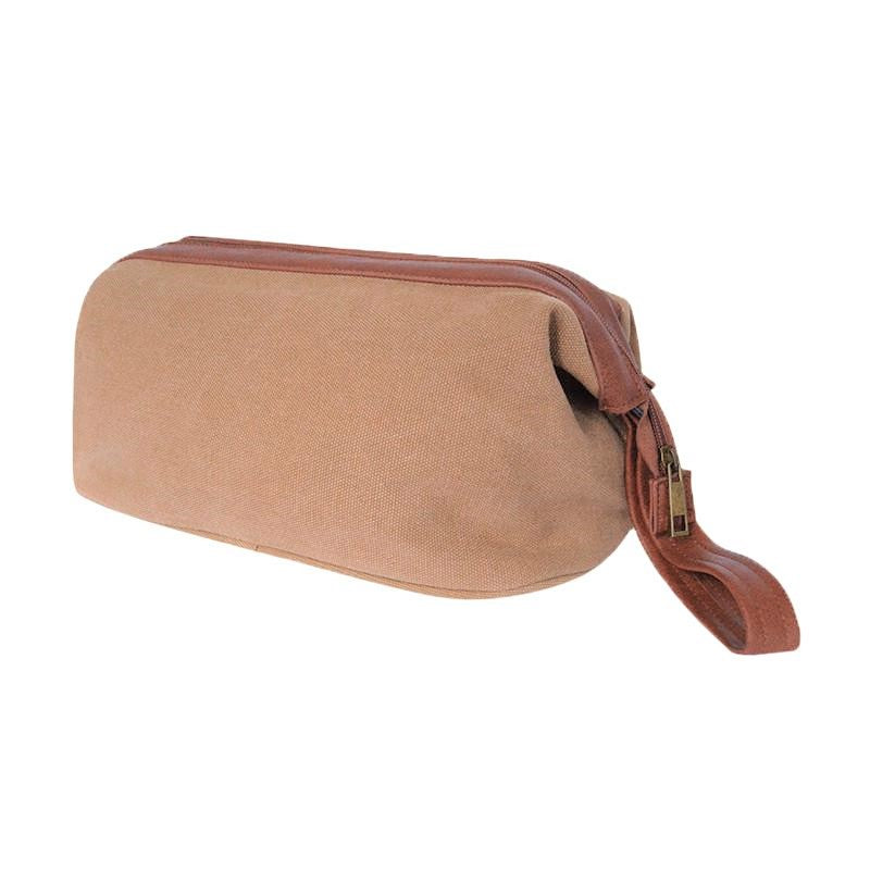 Dopp Kit - Washed Camel Canvas Classic