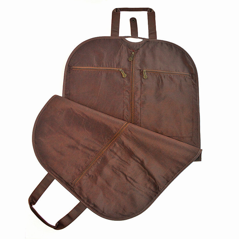 Garment Tote - Brown Faux Suede