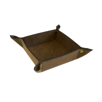 Valet Tray - Brown Faux Suede