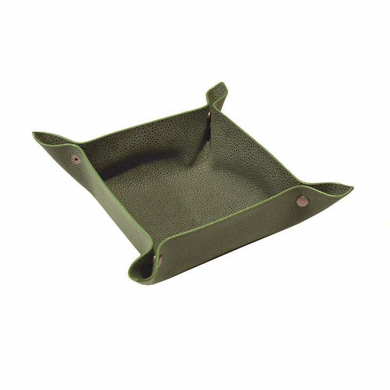Valet Tray - Millwood Green Faux Suede