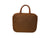Large Hanging Toiletry Bag - Brown Faux Suede
