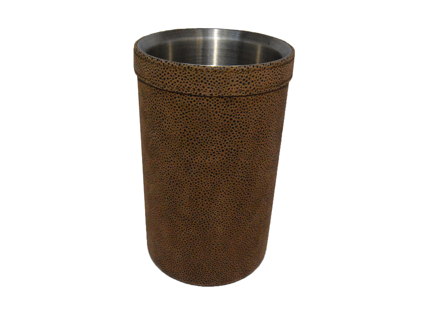 Wine Cooler - Brown Faux Suede