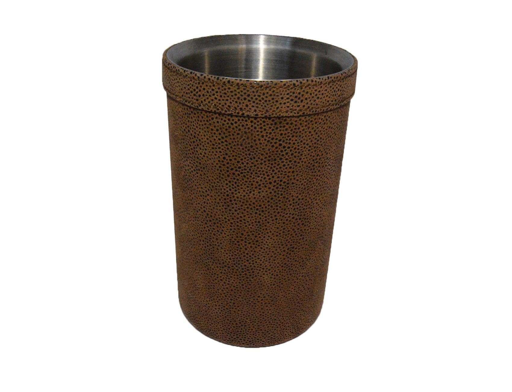Wine Cooler - Brown Faux Suede