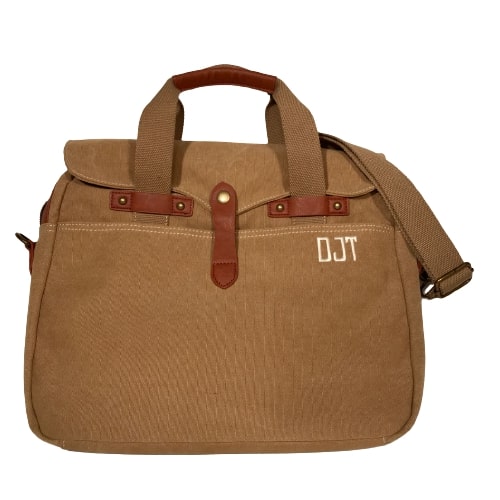 Briefcase - Washed Camel Canvas