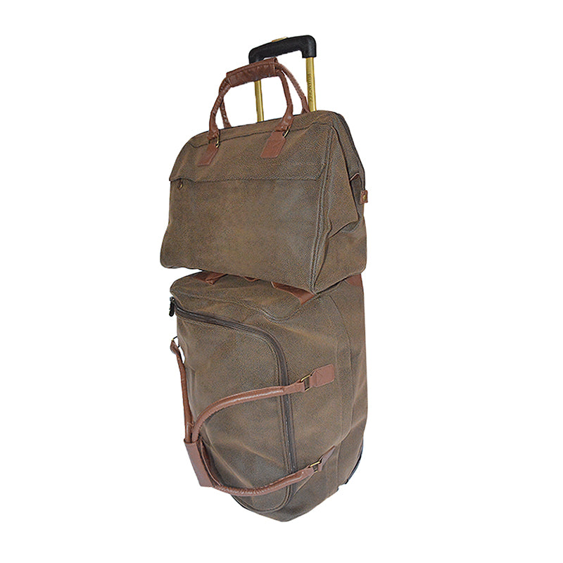 Travel City Bag - Brown Faux Suede