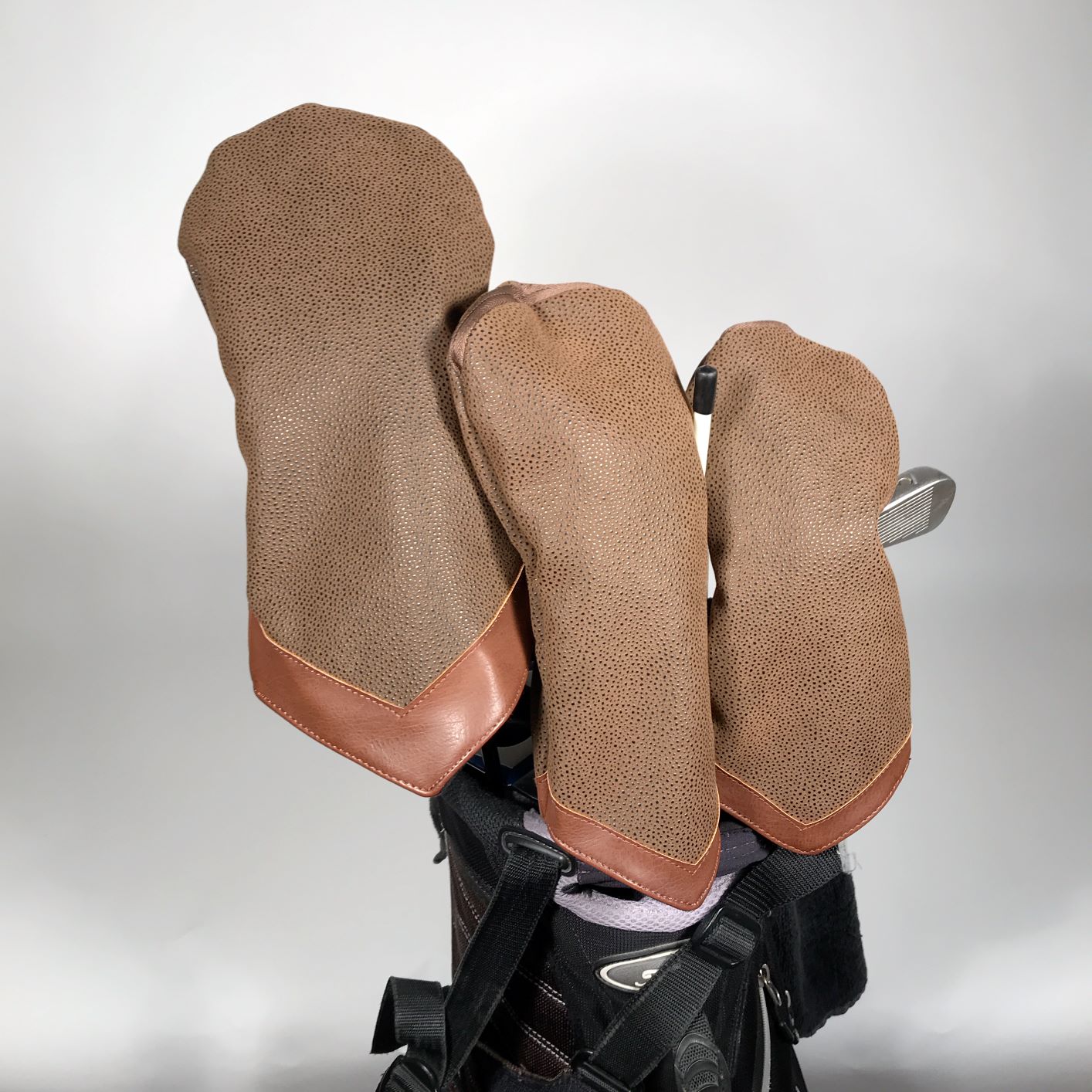 Brown Faux Suede Hybrid Head Cover