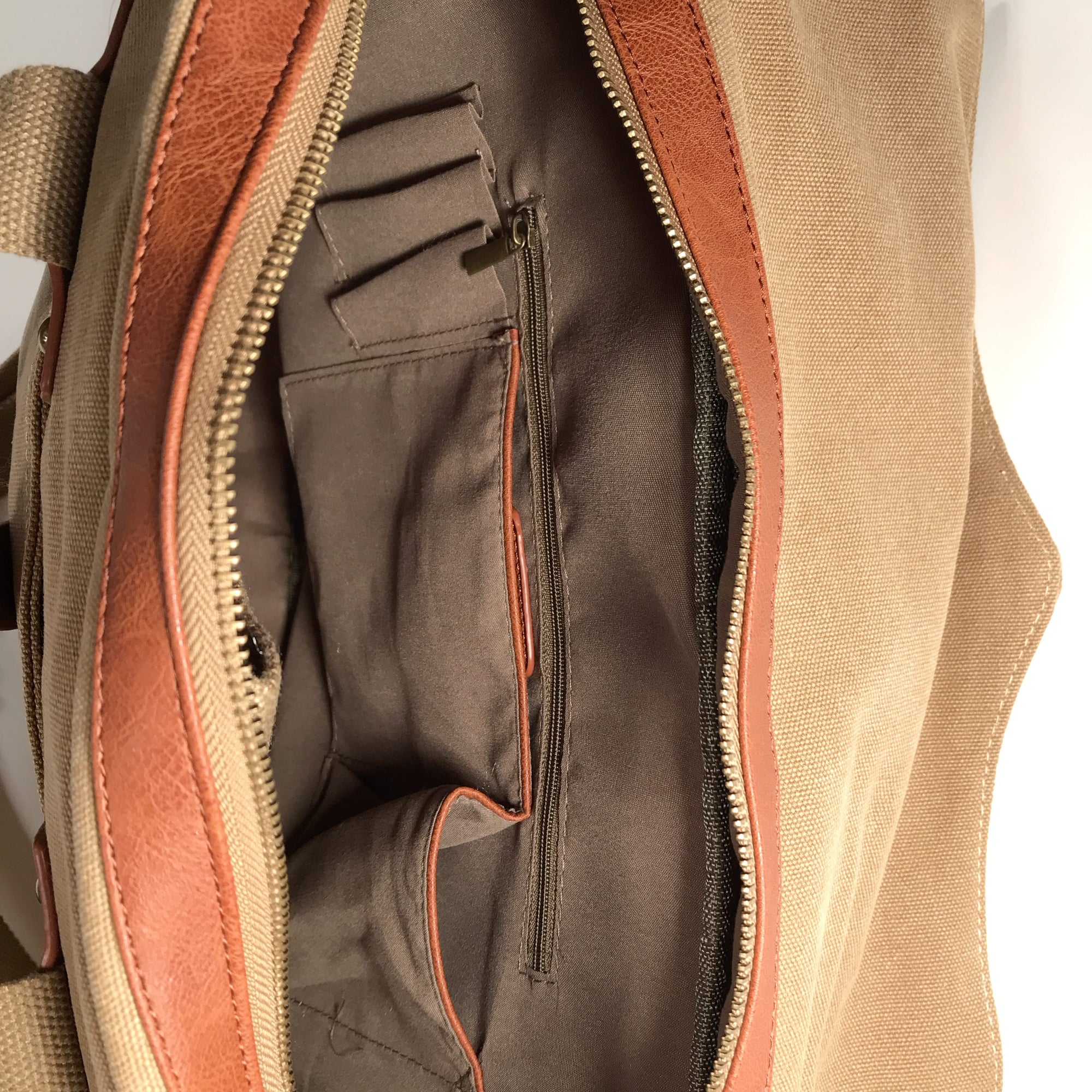 Briefcase - Washed Camel Canvas