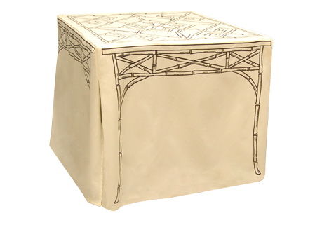 Card Table Skirt -  "Dress-Up" in Bamboo & Natural