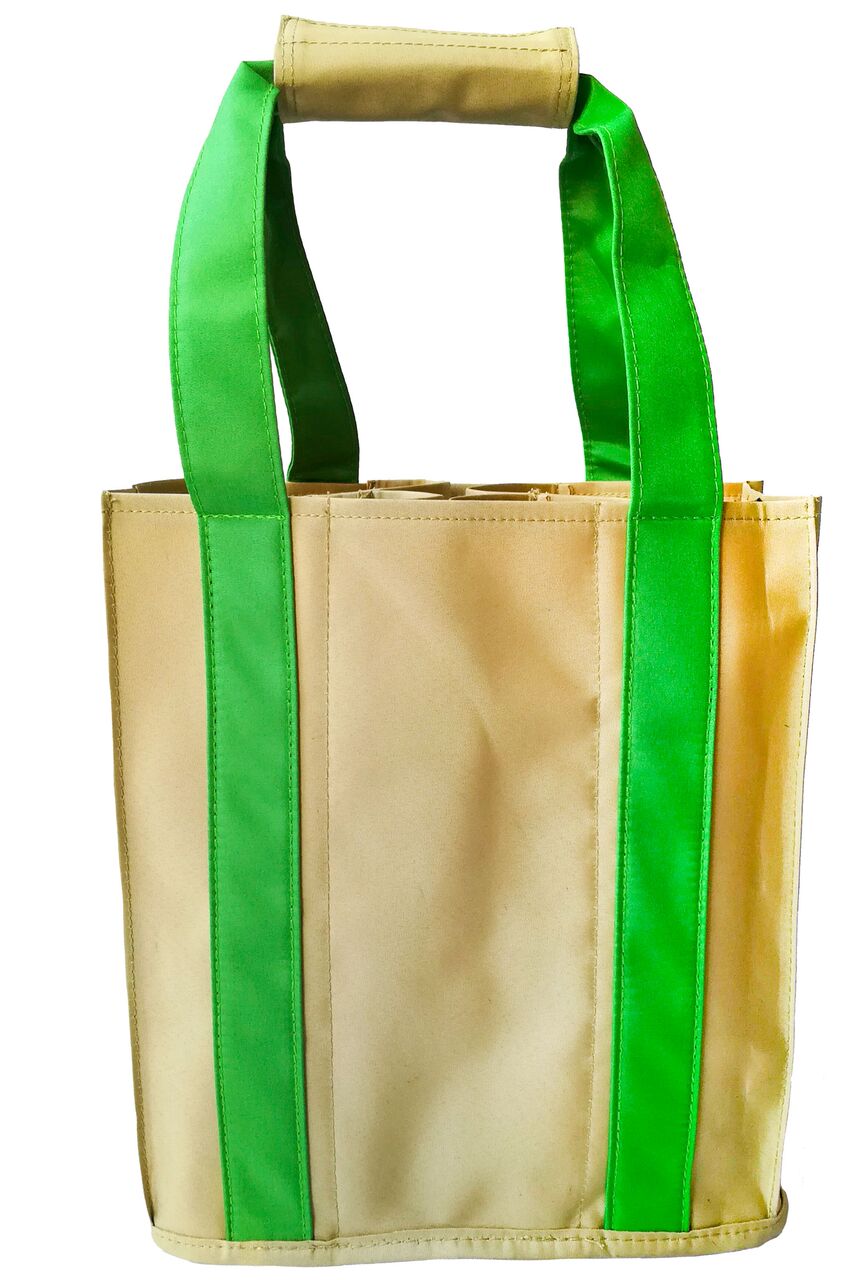 Party-To-Go Tote - Green and Tan