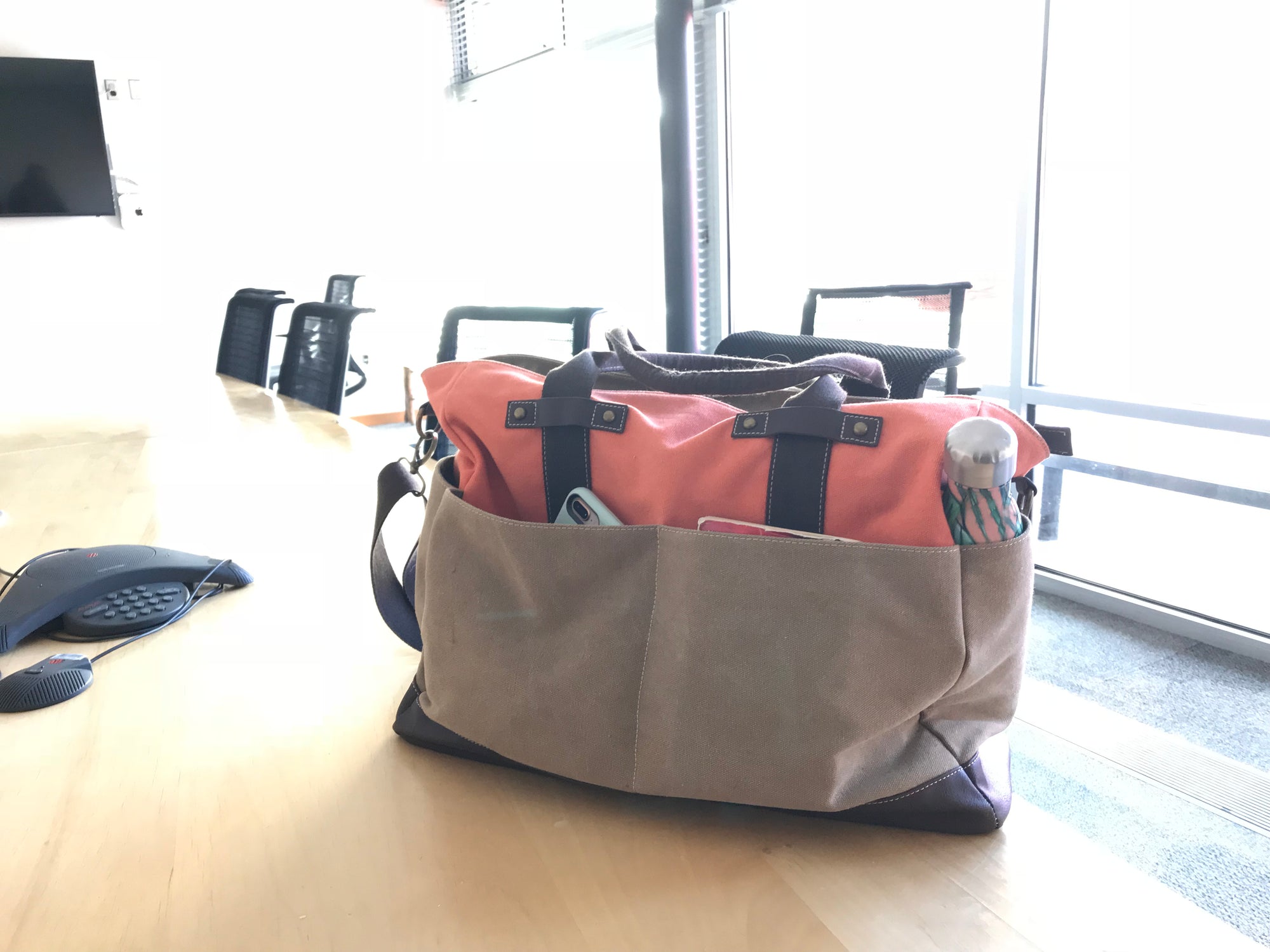 All Around Bag - Washed Orange/Camel Canvas