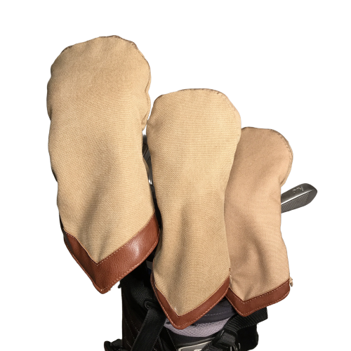 Camel Canvas Golf Head Cover Set
