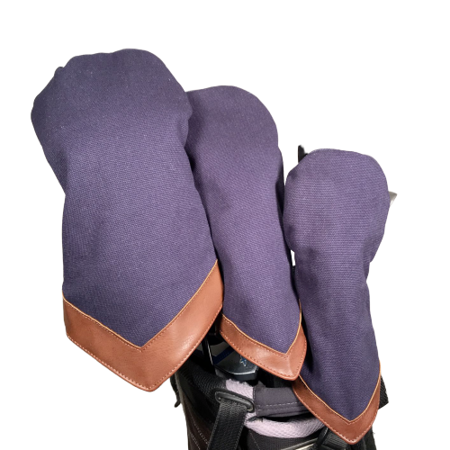 Washed Navy Canvas Golf Head Cover Set