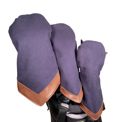 Washed Navy Canvas Golf Head Cover Set