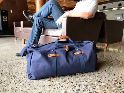 Large Canvas Duffle - Washed Navy Canvas