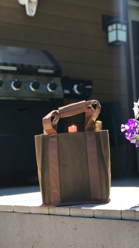 Party-To-Go Tote - Brown Faux Suede